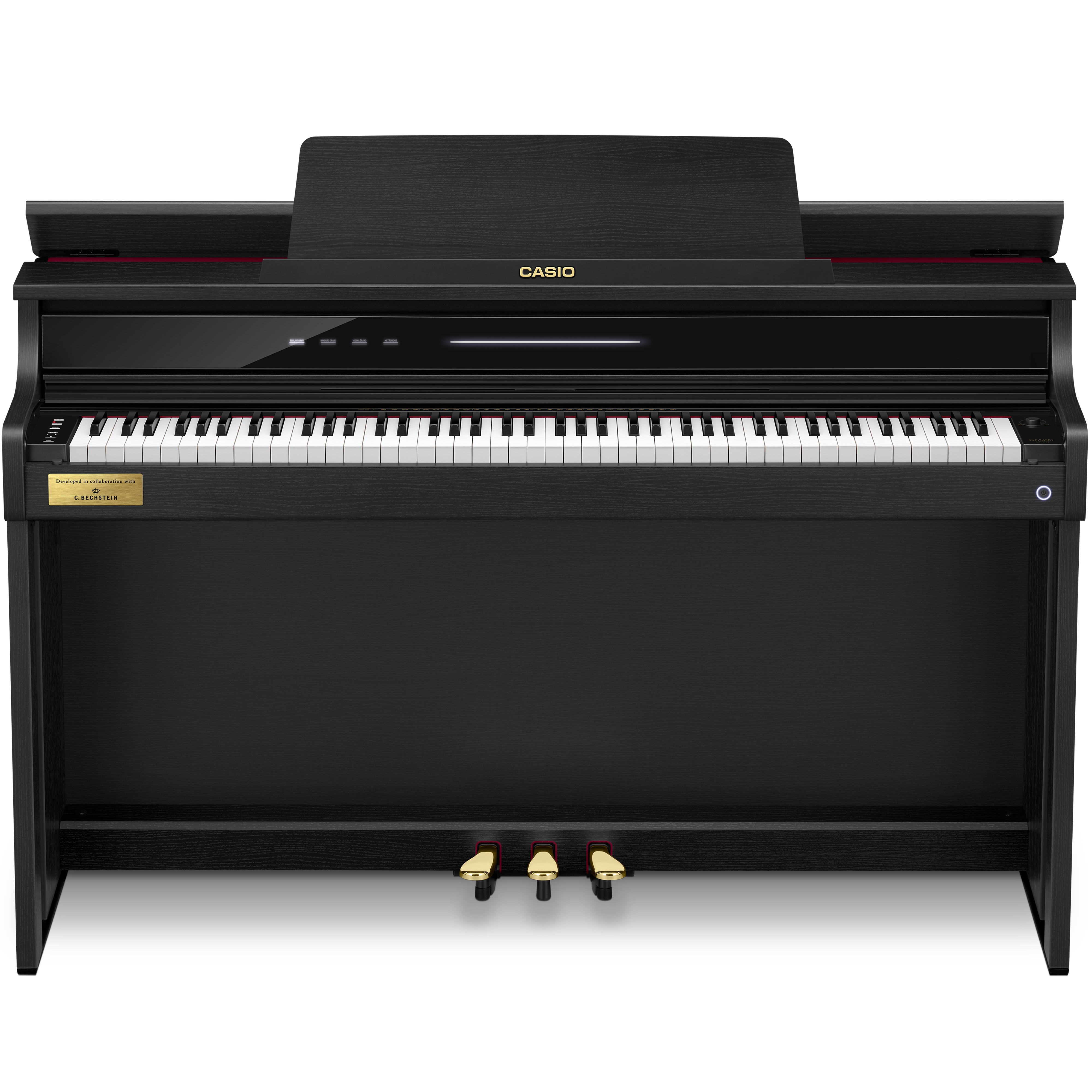 Casio Celviano AP-750 Digital Piano - Black - front view with lid open