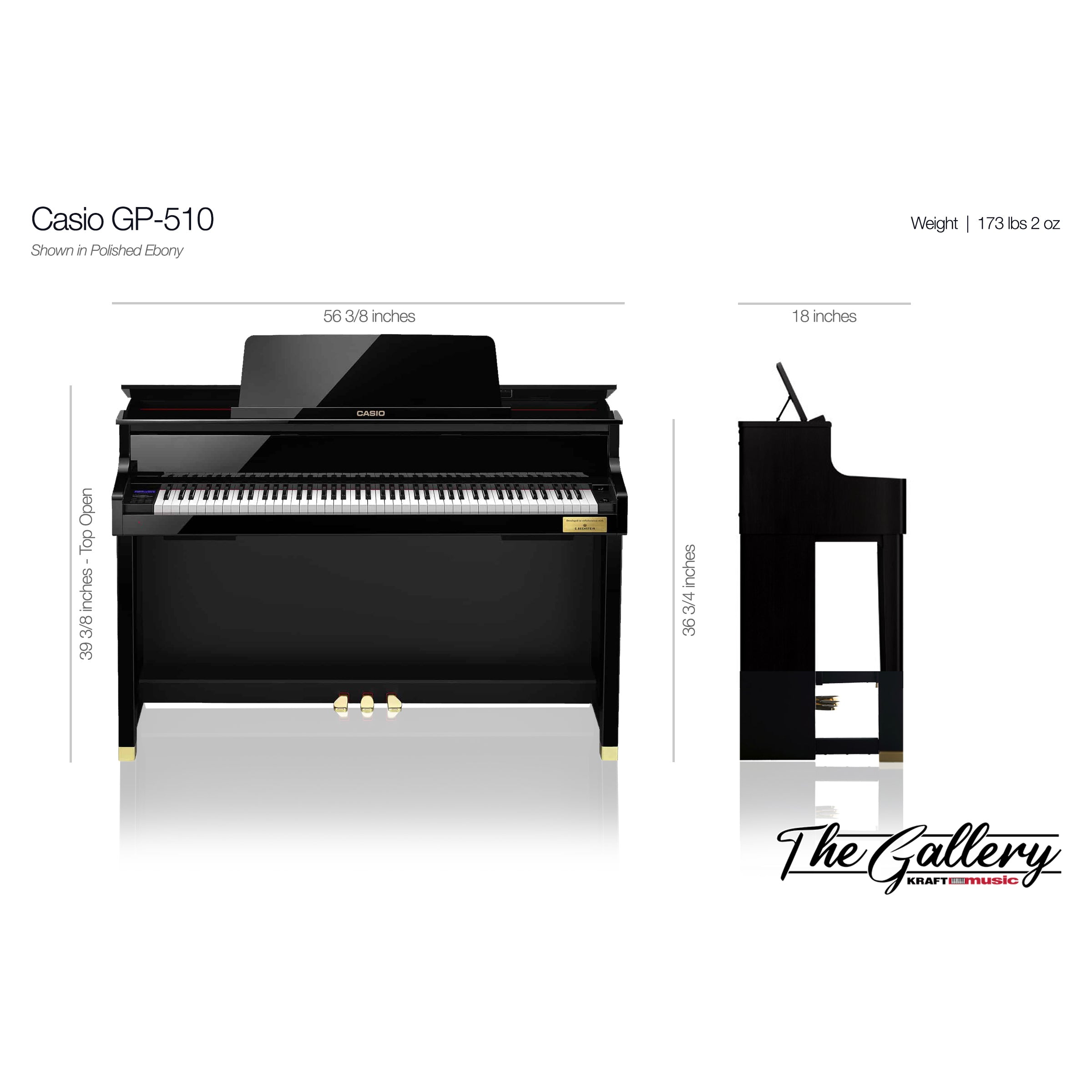 Casio Celviano Grand Hybrid GP-510 Digital Piano - Black Casio Celviano Grand Hybrid GP-510 Digital Piano - Black