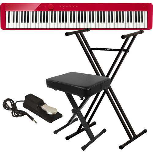 Casio Privia PX-S1100 Digital Piano - Red KEY ESSENTIALS BUNDLE