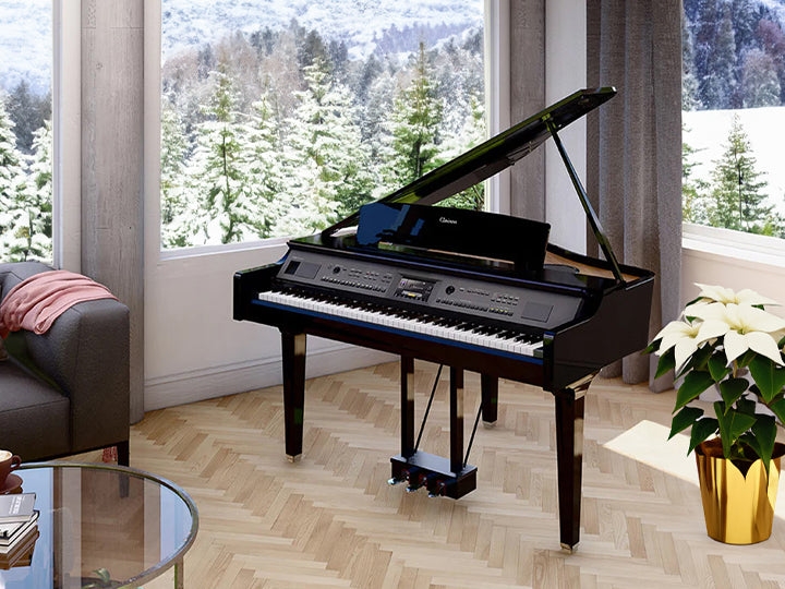A Yamaha CVP-809 in a stylish living room