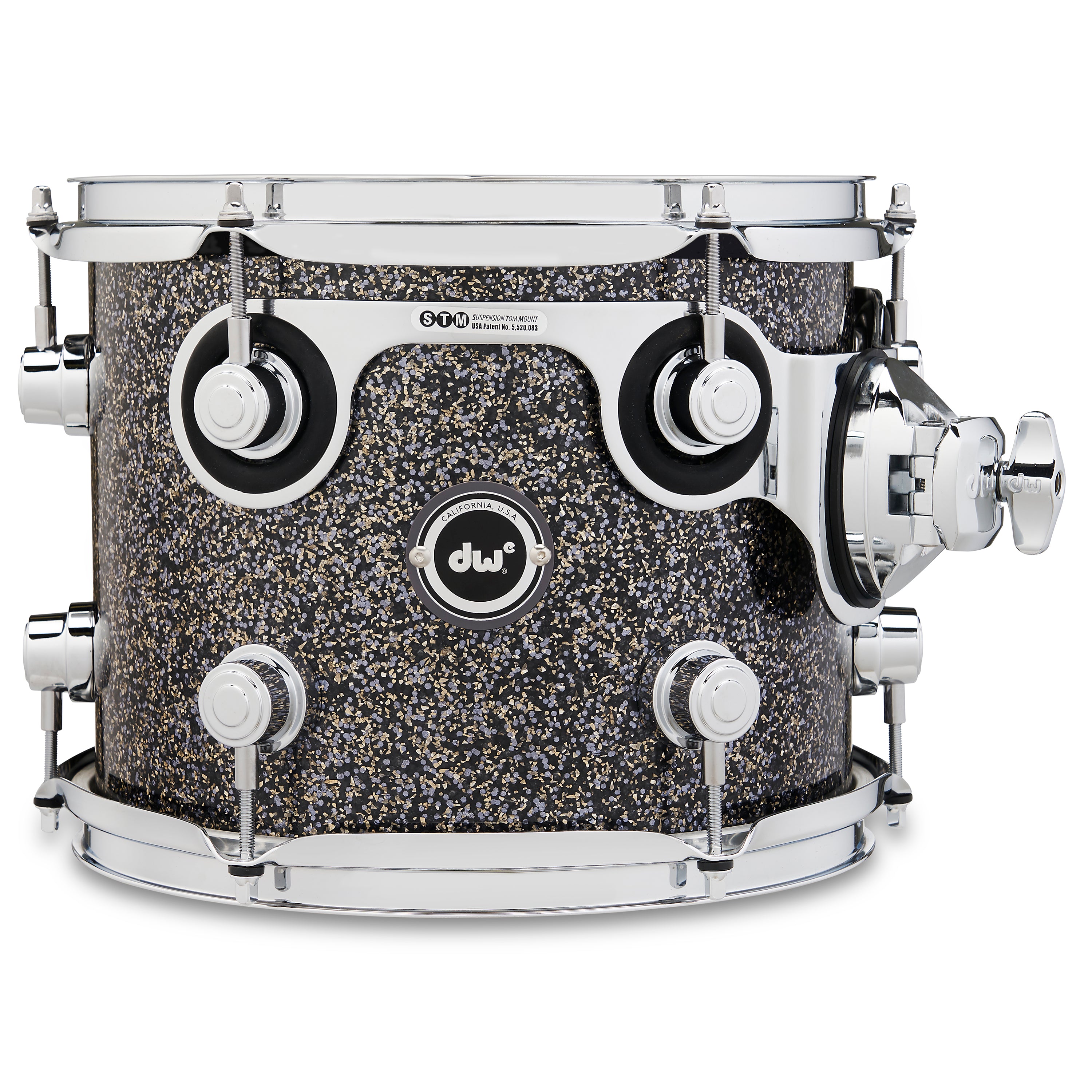 Drum Workshop DWe Rack Tom 8x10" - Black Galaxy, View 1