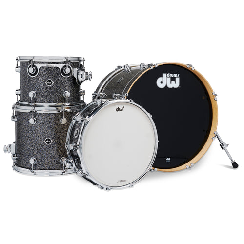 Drum Workshop DEKTFP04TA070 DWe 4pc Shell Pack, Black Galaxy