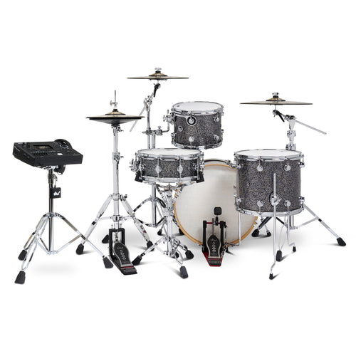 Drum Workshop DWe 4pc Kit with V51 Module and DWe Cymbals - Black Galaxy, View 2