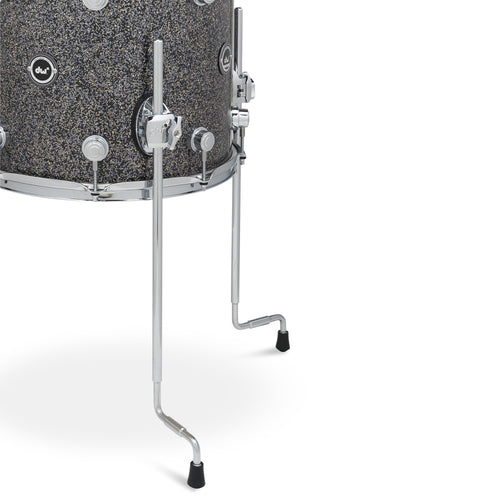 floor tom in black galaxy finish with chrome hardware