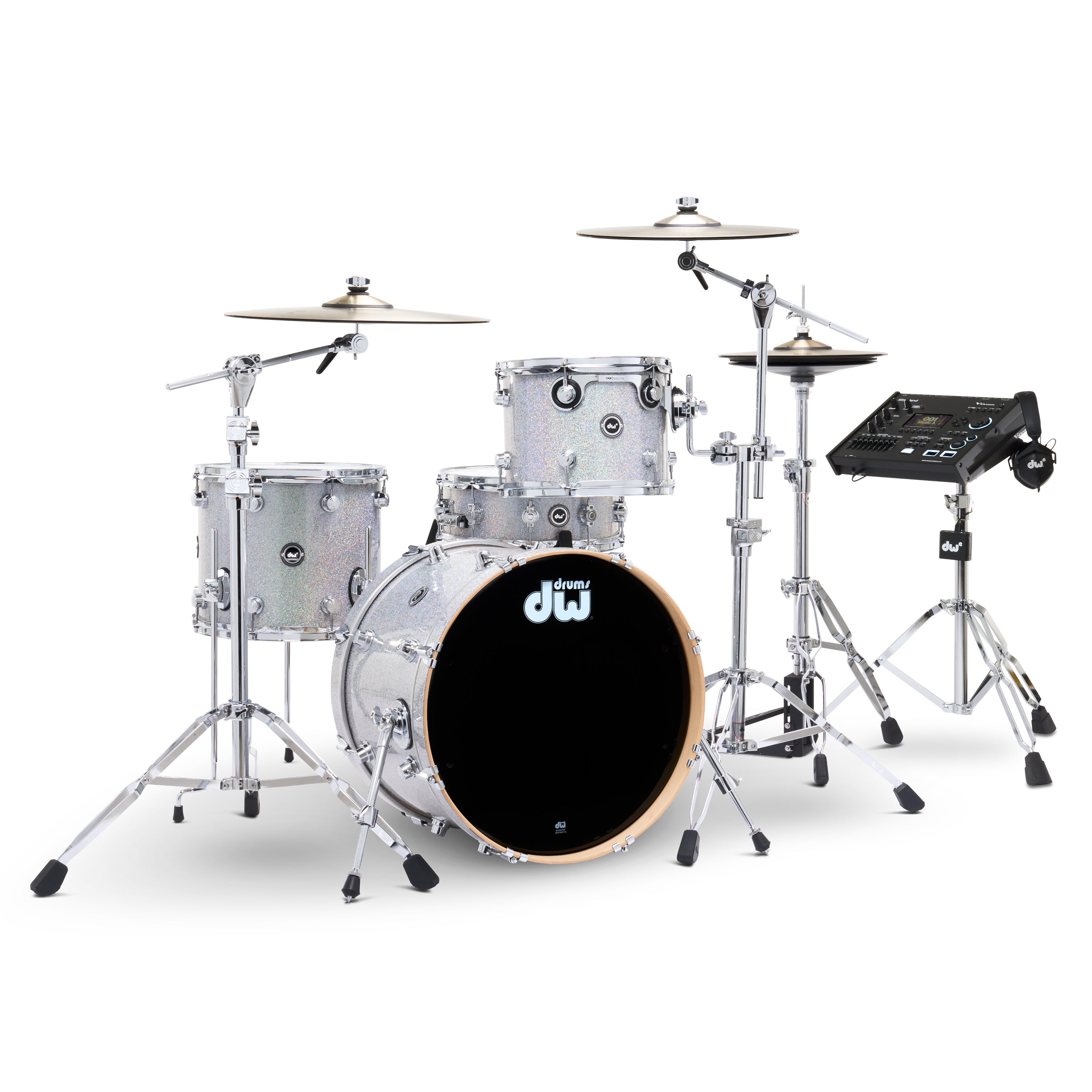 Drum Workshop DWe 4pc Kit with V71 Module and DWe Cymbals - Diamond Nebula, View 1