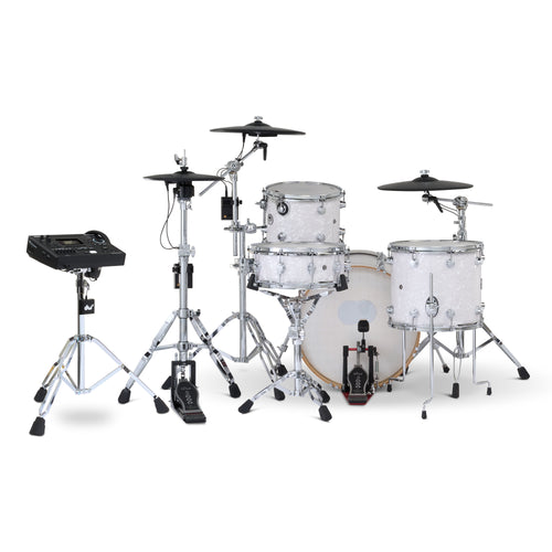 Drum Workshop DWe 4pc Kit with V51 Module and Roland Cymbals - White Marine Pearl, View 2