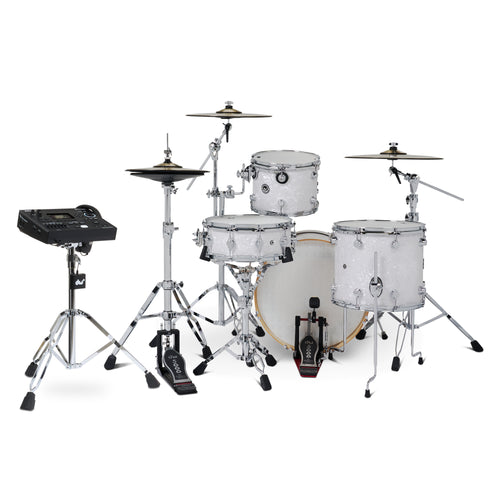 Drum Workshop DWe 4pc Kit with V51 Module and DWe Cymbals - White Marine Pearl, View 2