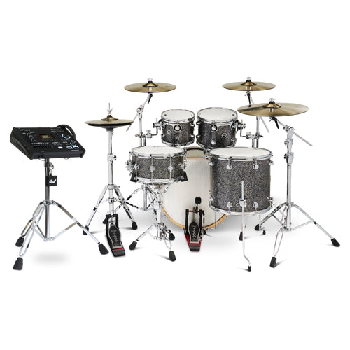 Drum Workshop DWe 5pc Kit with V71 Module and DWe Cymbals - Black Galaxy, view 2