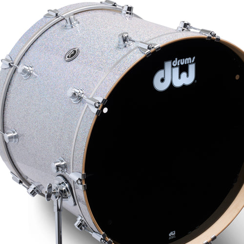 Bass drum in Diamond Nebula finish with chrome hardware