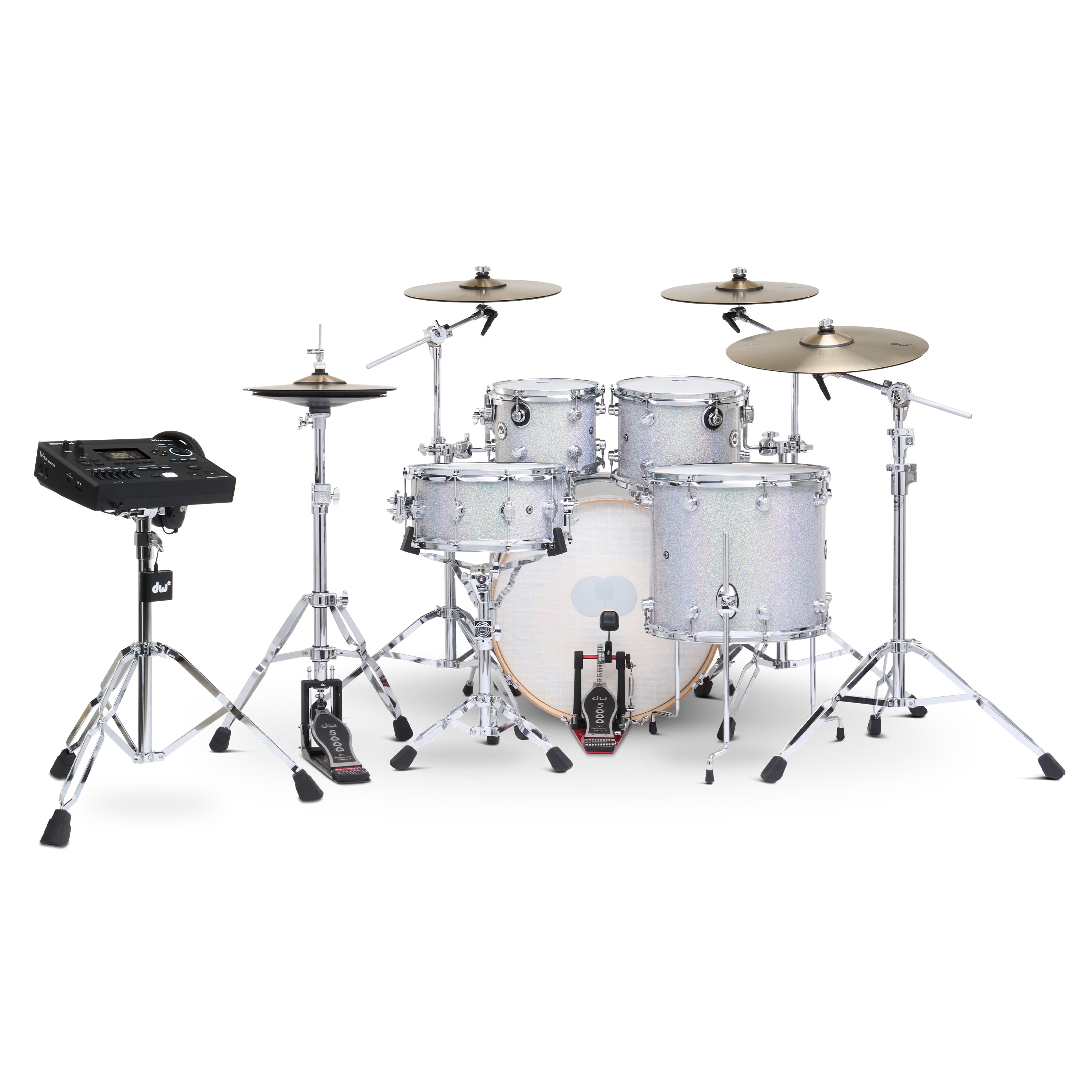 Drum Workshop DWe 5pc Kit with V51 Module and DWe Cymbals - Diamond Nebula, View 2