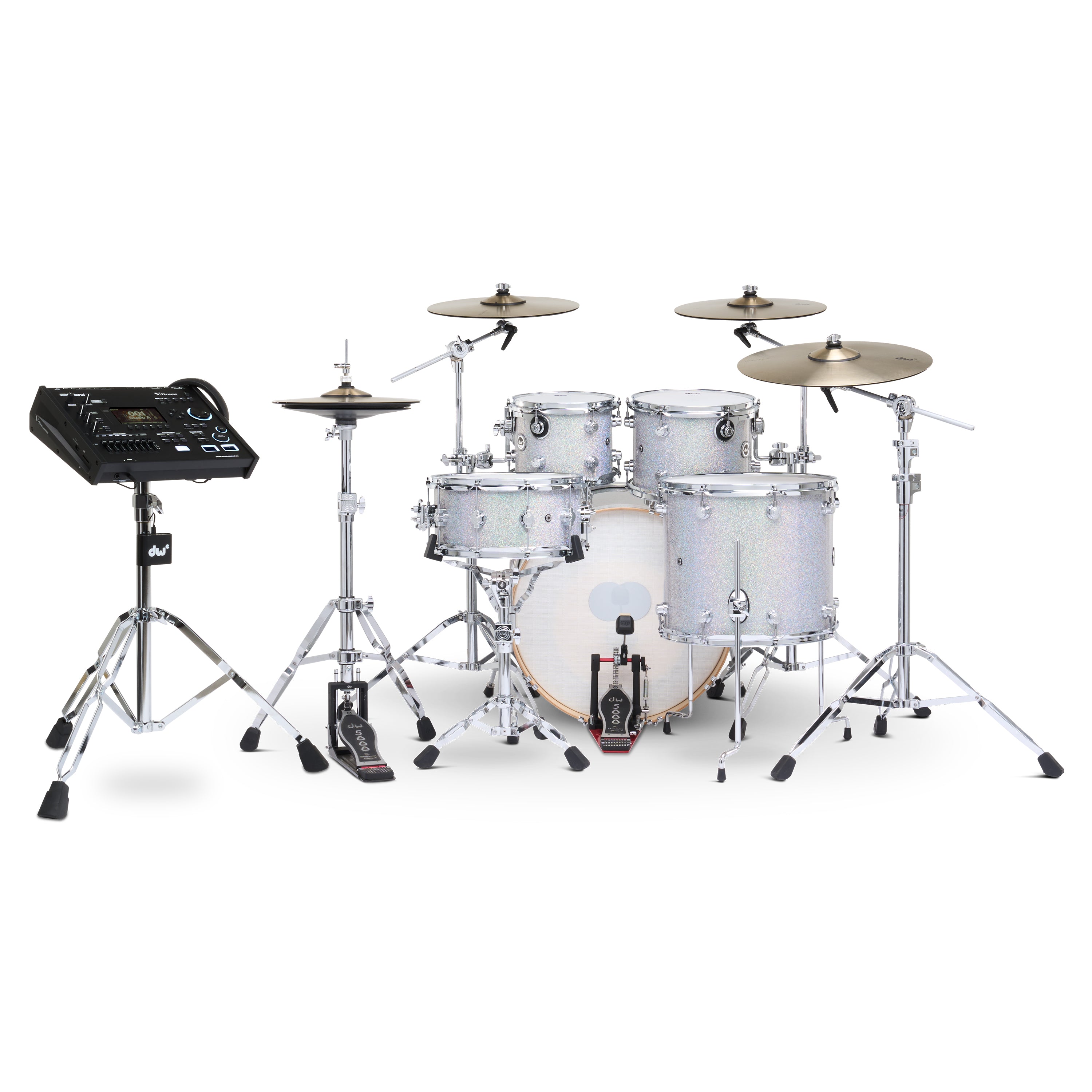 Drum Workshop DWe 5pc Kit with V71 Module and DWe Cymbals - Diamond Nebula, View 2