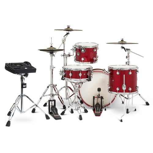 Drum Workshop DWe 4pc Kit with V51 Module and DWe Cymbals -  Black Cherry Metallic, View 2