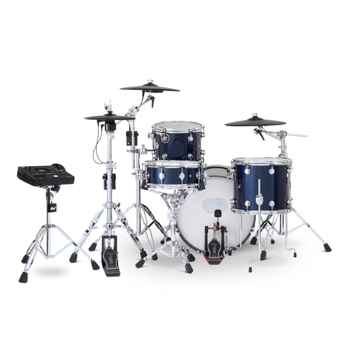 Drum Workshop DWe 4pc Kit with V51 Module and Roland Cymbals - Midnight Blue Metallic, View 2