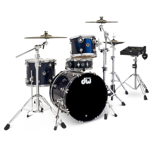 Drum Workshop DWe 4pc Kit with V51 Module and DWe Cymbals - Midnight Blue Metallic, View 1