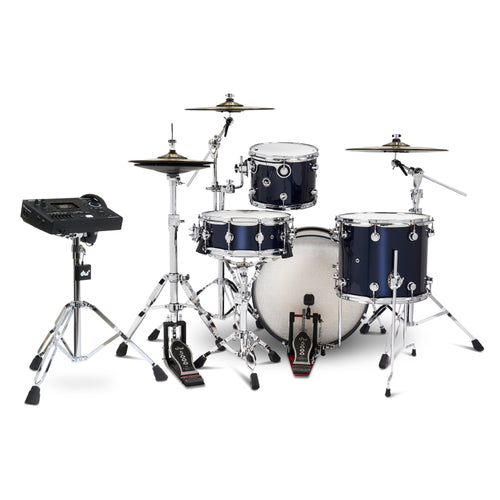 Drum Workshop DWe 4pc Kit with V51 Module and DWe Cymbals - Midnight Blue Metallic, View 2