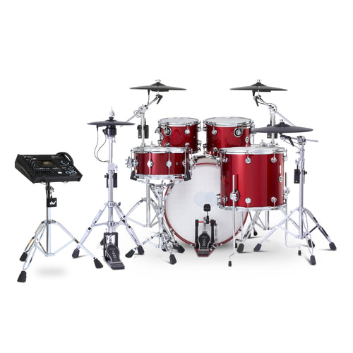 Drum Workshop DWe 5pc Kit with V71 Module and Roland Cymbals - Black Cherry Metallic, View 2