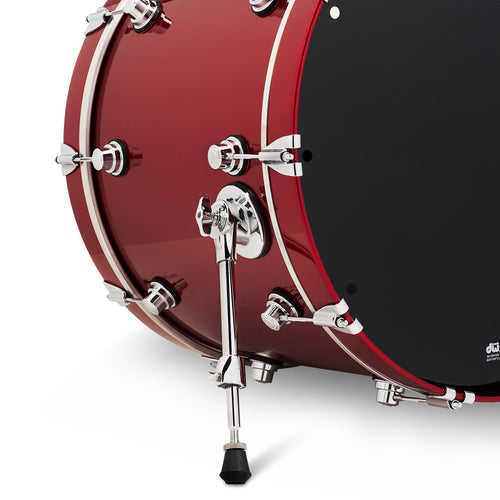 bass drum in Black Cherry Metallic with chrome hardware, view 2