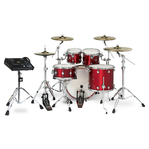 Drum Workshop DWe 5pc Kit with V71 Module and DWe Cymbals - Black Cherry Metallic, View 2