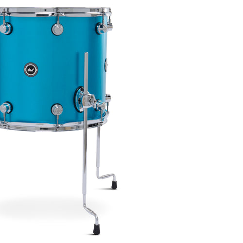 Blue drum with chrome hardware on a white background