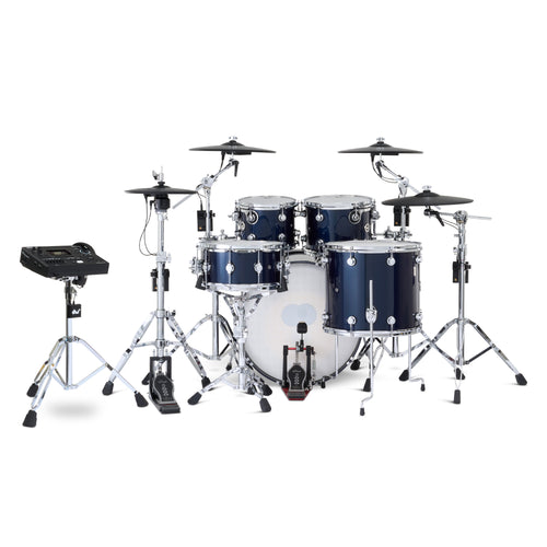 Drum Workshop DWe 5pc Kit with V51 Module and Roland Cymbals - Midnight Blue Metallic, View 2