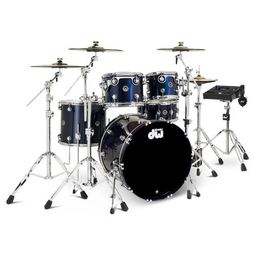 Drum Workshop DWe 5pc Kit with V51 Module and DWe Cymbals - Midnight Blue Metallic, View 1