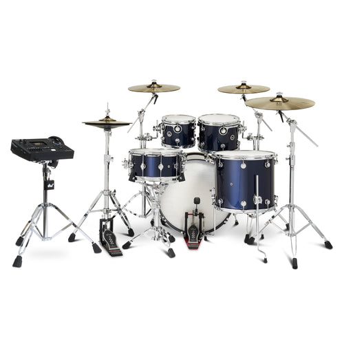 Drum Workshop DWe 5pc Kit with V51 Module and DWe Cymbals - Midnight Blue Metallic, View 2