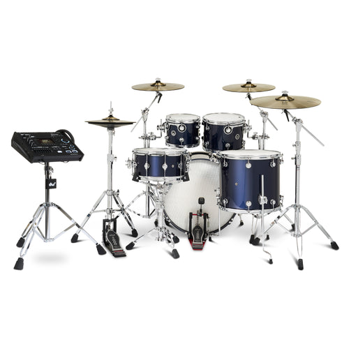 Drum Workshop DWe 5pc Kit with V71 Module and DWe Cymbals - Midnight Blue Metallic