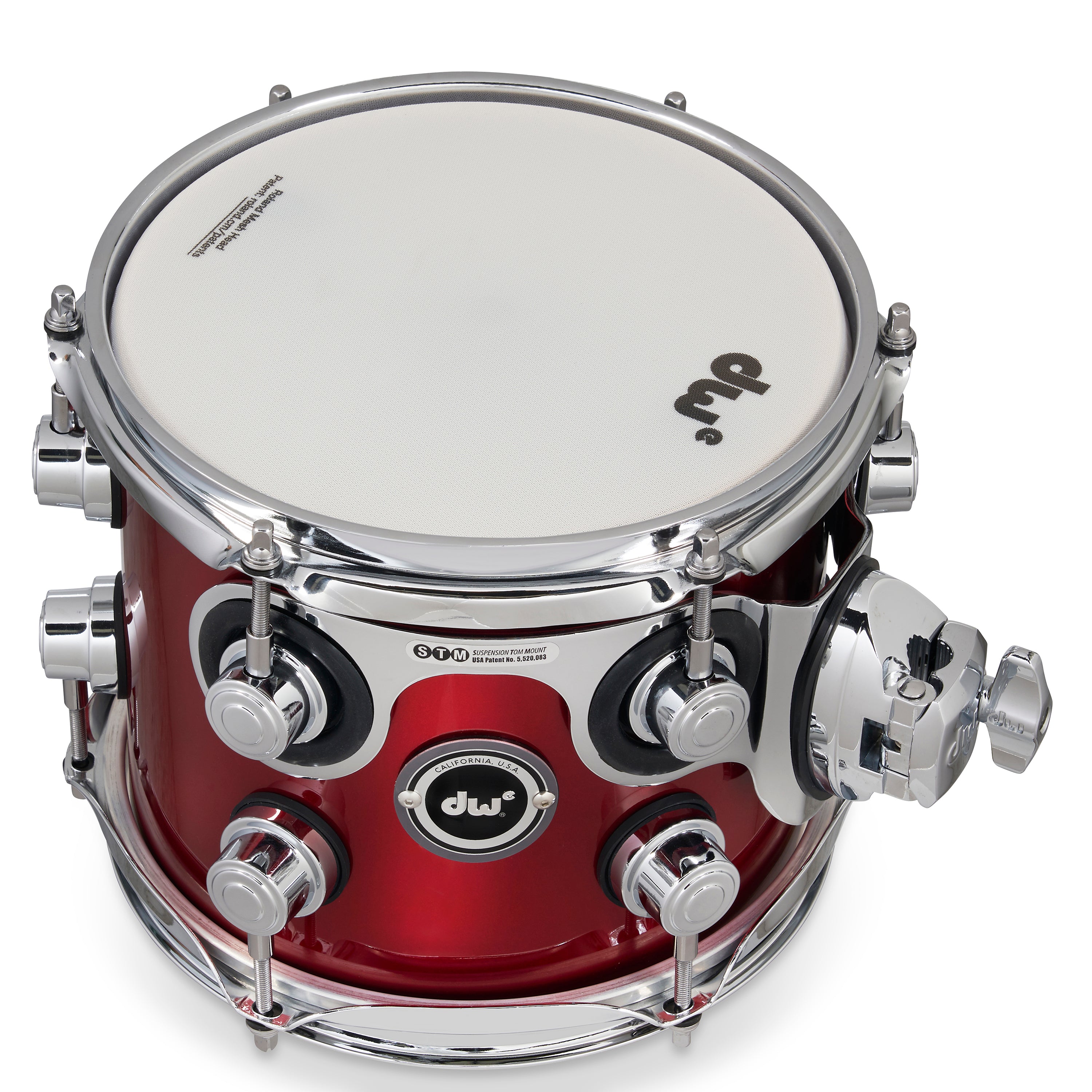 Drum Workshop DWe Rack Tom 7x8" - Black Cherry Metallic, View 2