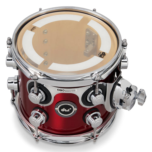 Drum Workshop DWe Rack Tom 7x8" - Black Cherry Metallic, View 3