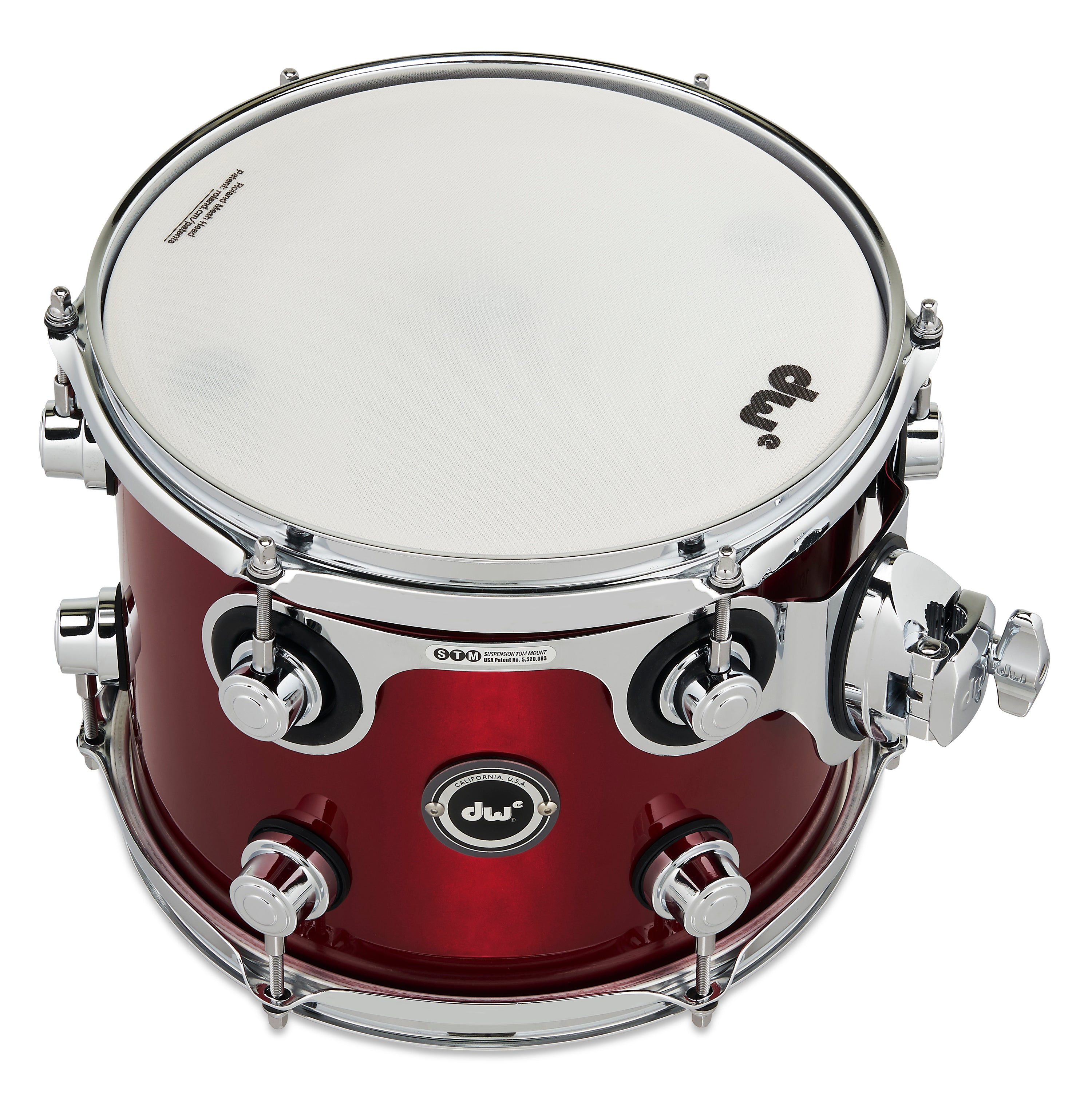 Drum Workshop DWe Rack Tom 8x10" - Black Cherry Metallic, View 2