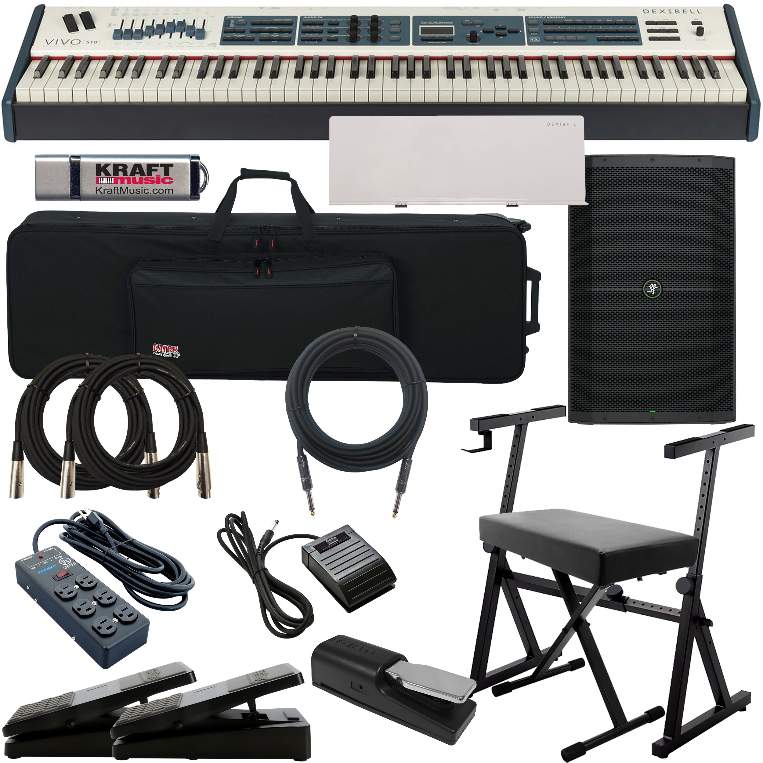 Dexibell VIVO S10 88-Note Stage Piano COMPLETE STAGE BUNDLE