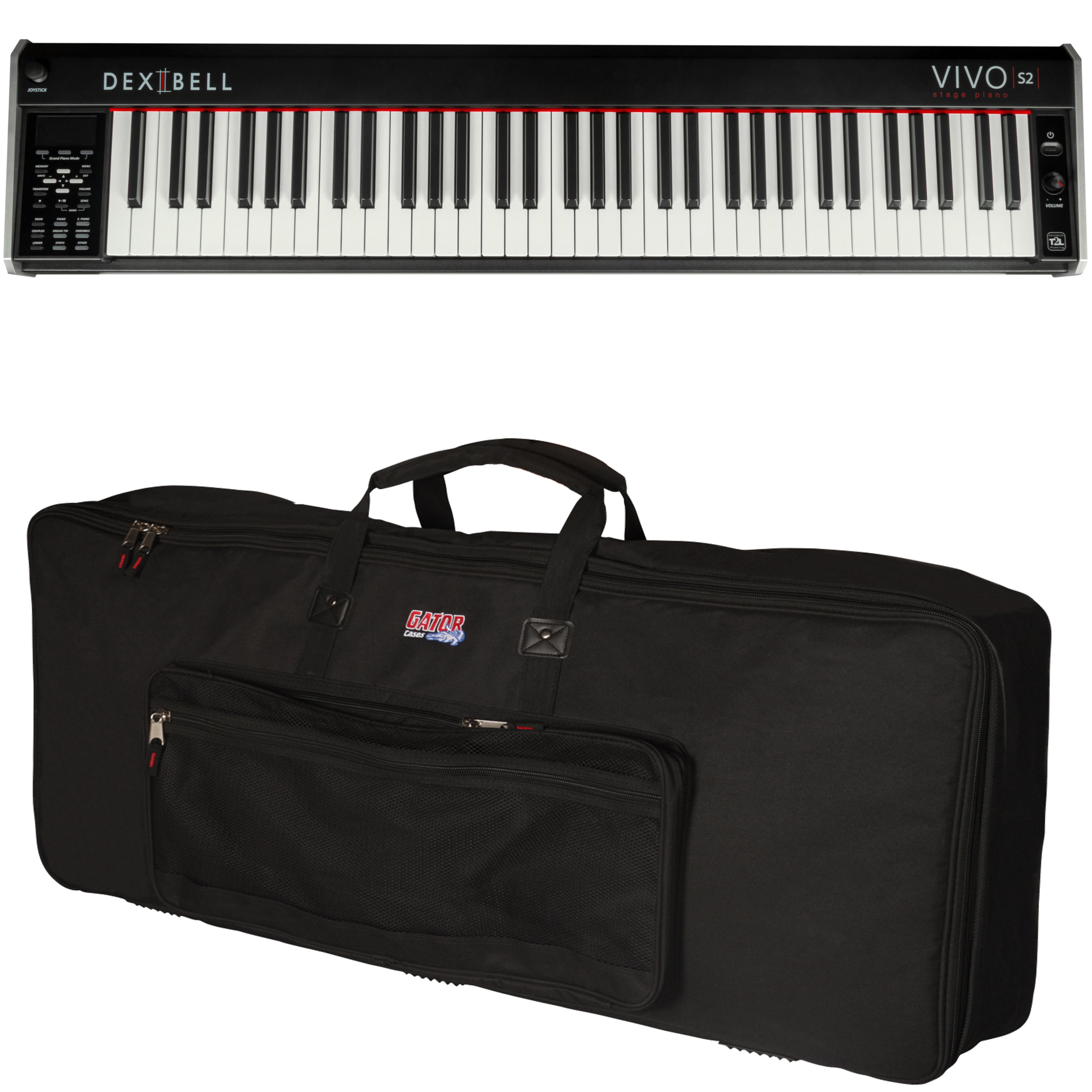Collage of items included in the Dexibell VIVO S2 68-Key Digital Stage Piano CARRY BAG KIT