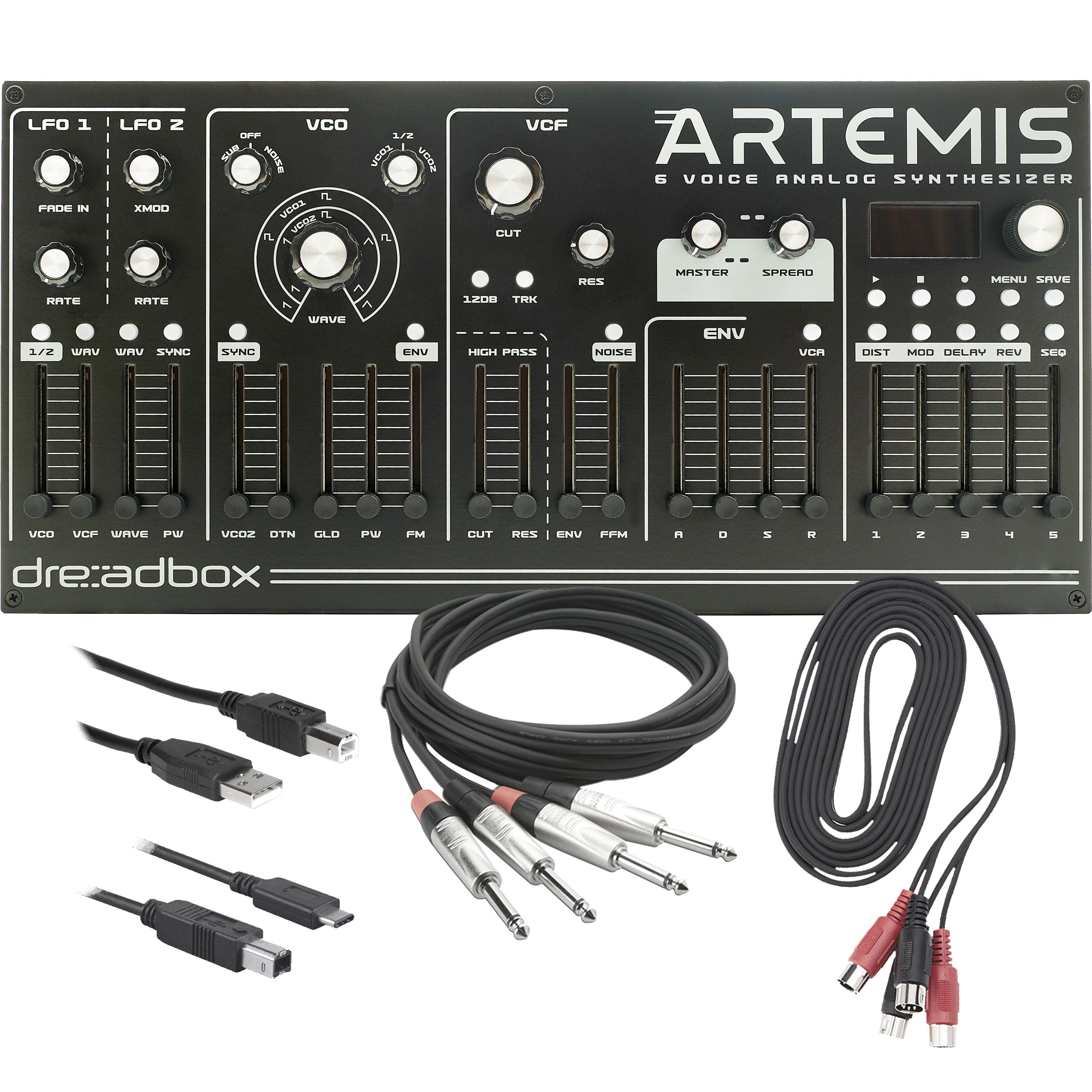 PreSonus / エフェクター Dreadbox Artemis Desktop 6-Voice Analog Synthesizer CABLE KIT