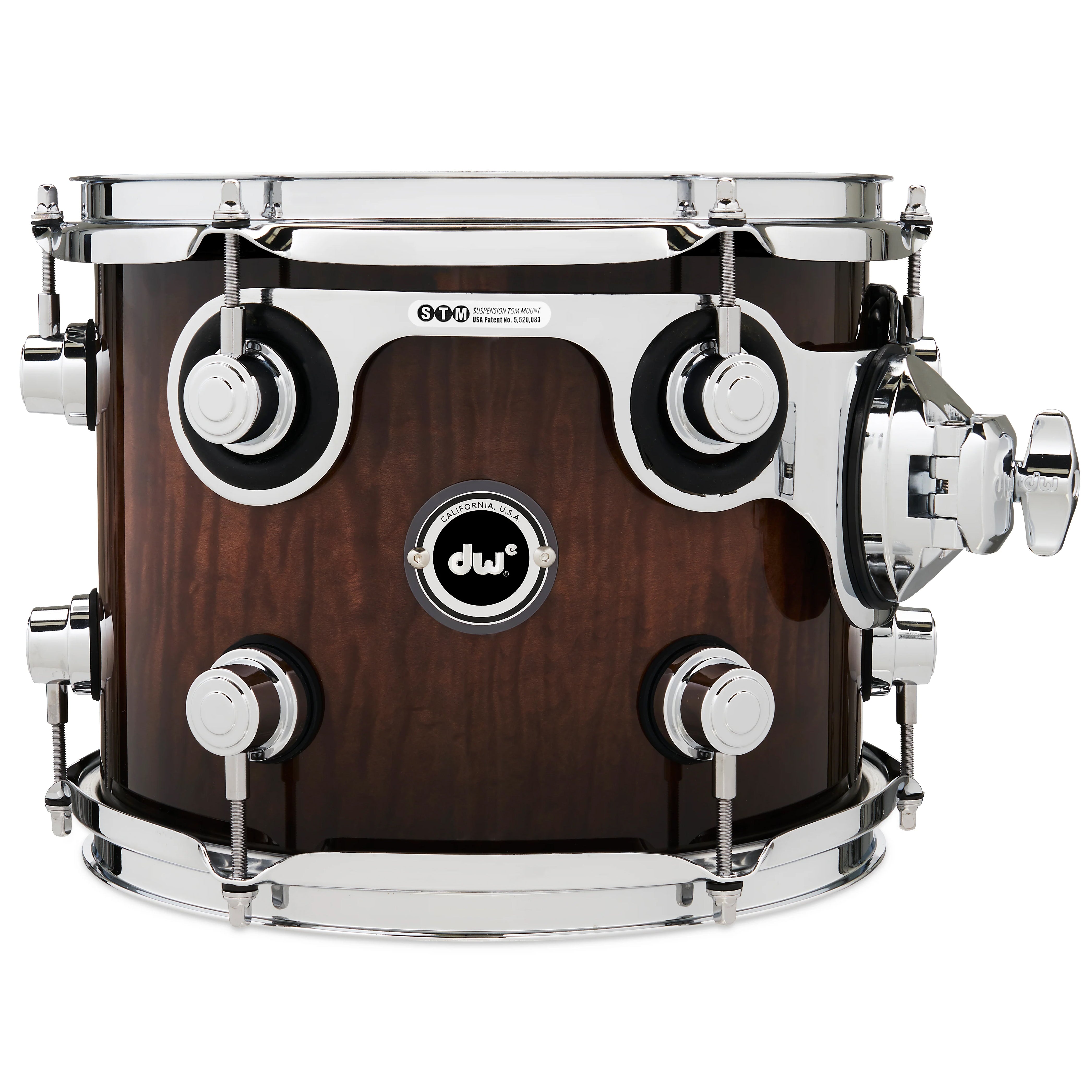 Drum Workshop DWe Rack Tom 8x10" - Curly Maple Burst, View 1