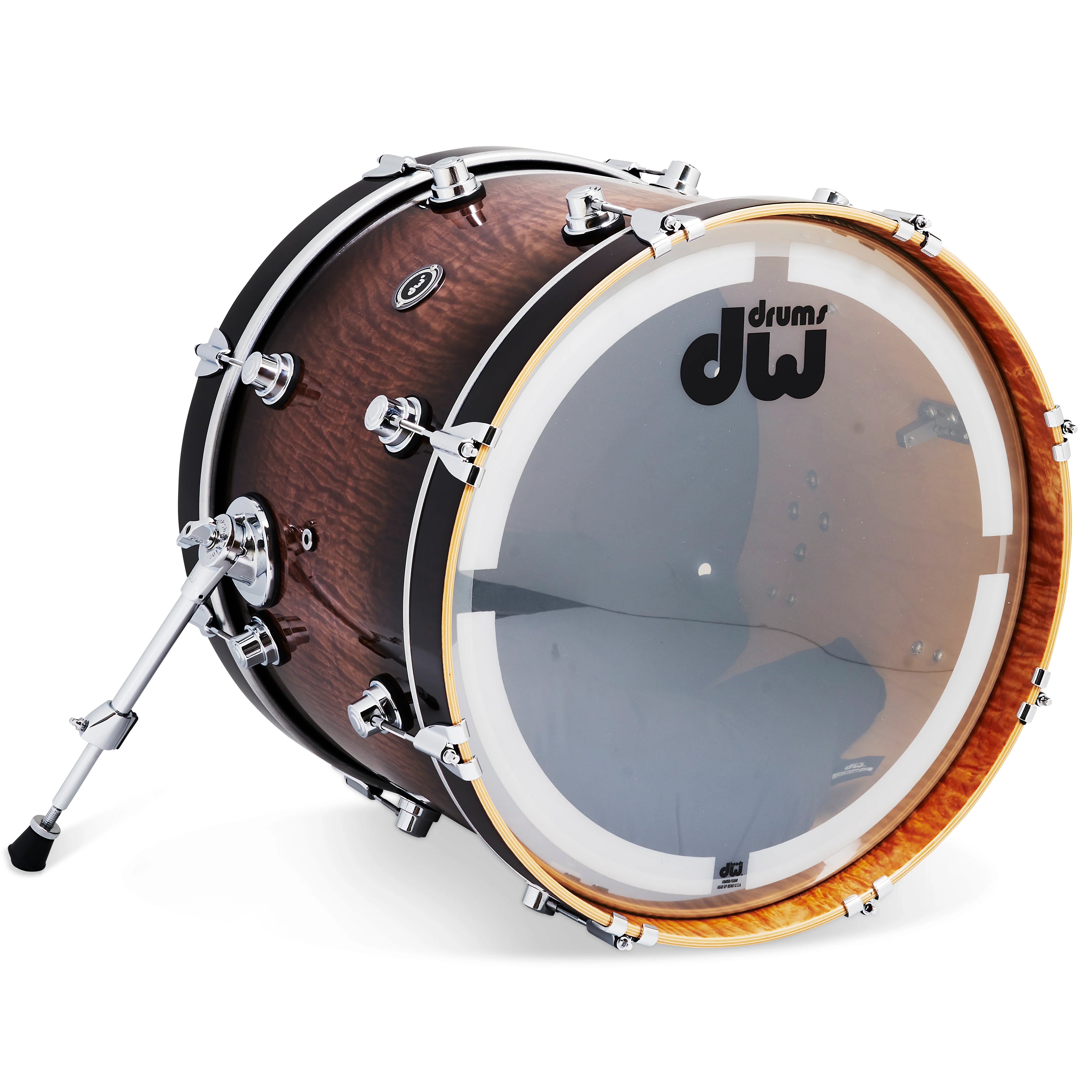 Drum Workshop DWe Bass Drum 14x20" - Candy Black Burst Over Curly Maple Exotic, View 2