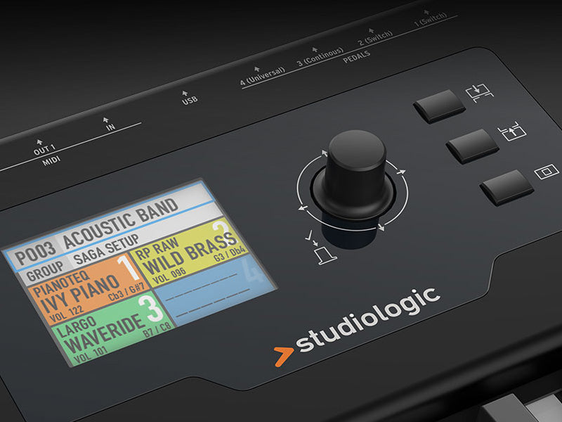 Closeup image of Studiologic SL series screen