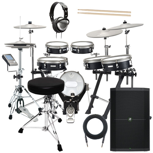 EFNOTE 3X Electronic Drum Set - Black Oak COMPLETE DRUM BUNDLE