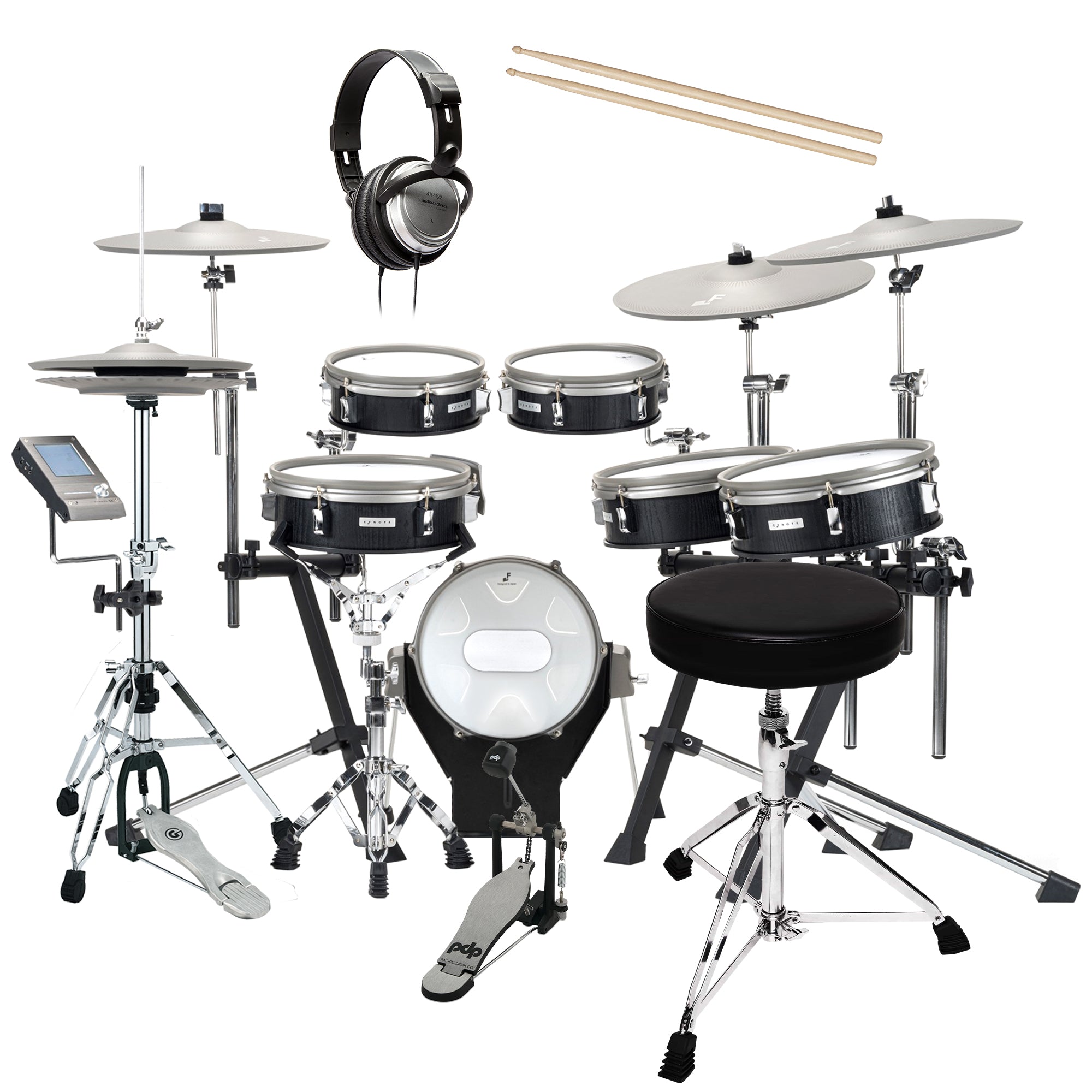 EFNOTE 3X Electronic Drum Set - Black Oak DRUM ESSENTIALS BUNDLE