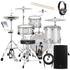 Collage of the components in the EFNOTE 5 Electronic Drum Set - White Sparkle COMPLETE DRUM BUNDLE