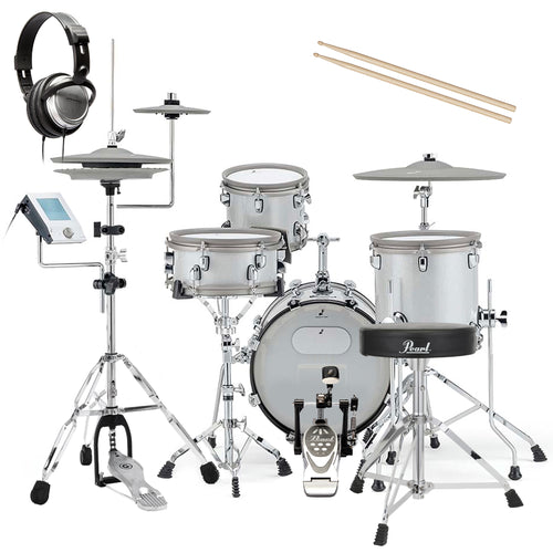 EFNOTE MINI Electronic Drum Set - White Sparkle DRUM ESSENTIALS BUNDLE