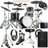 Collage of items included in the EFNOTE PRO 500X Special Electronic Drum Kit COMPLETE DRUM BUNDLE