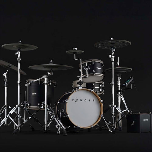 Drum set with 'EFNOTE' branding on a black background