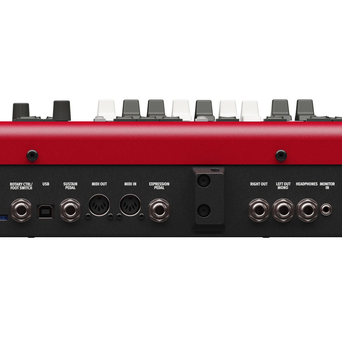 Nord Electro 7 Stage Keyboard rear panel zoomed on the I/O