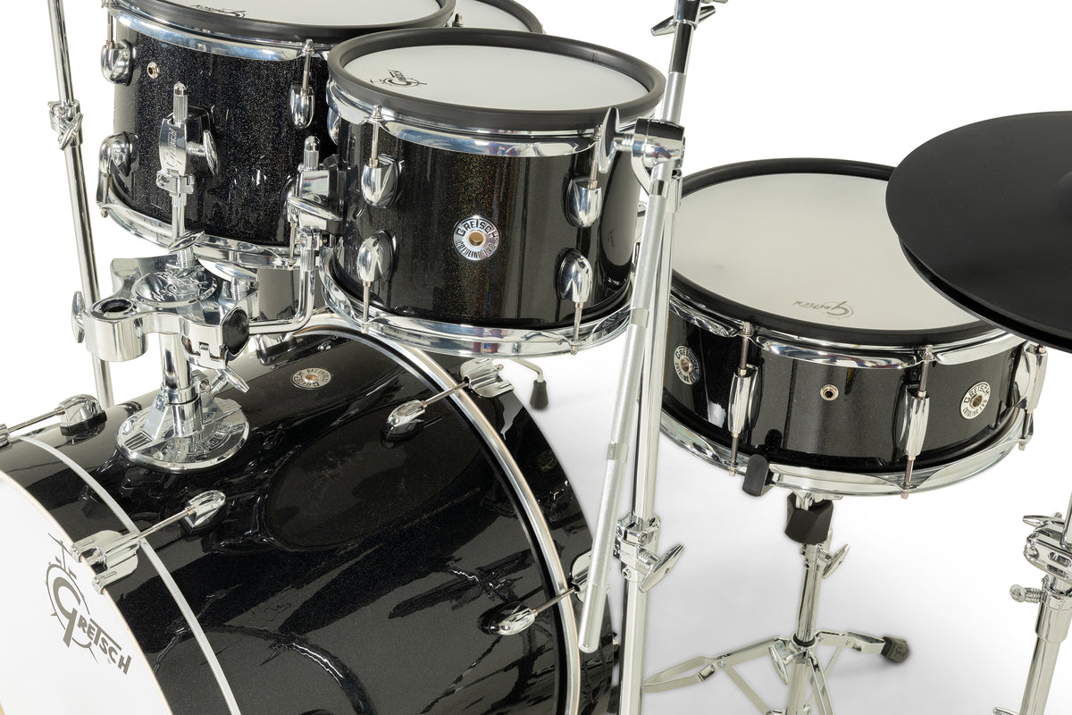 Gretsch Catalina EVO tom mount, rack toms and snare pad in Black Sparkle