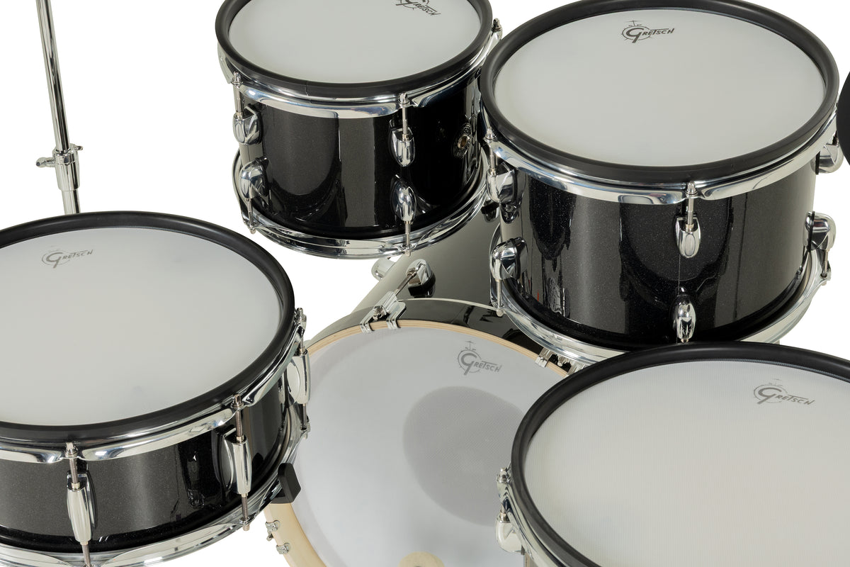 Gretsch Catalina EVO 3-ply mesh heads on snare, rack toms, floor tom and bass drum