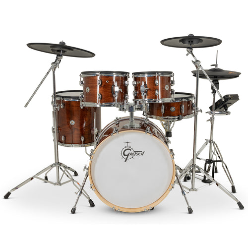 Gretsch Catalina EVO 5-piece electronic drum kit in Walnut Glaze, front view