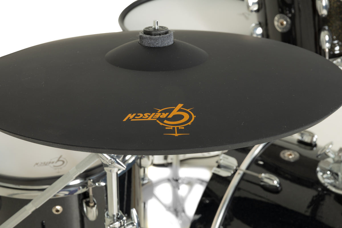 Close-up of Gretsch Catalina EVO cymbal pad with orange Gretsch logo