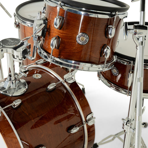 Gretsch Catalina EVO Walnut Glaze rack tom, snare and 18" bass drum with chrome tom mount