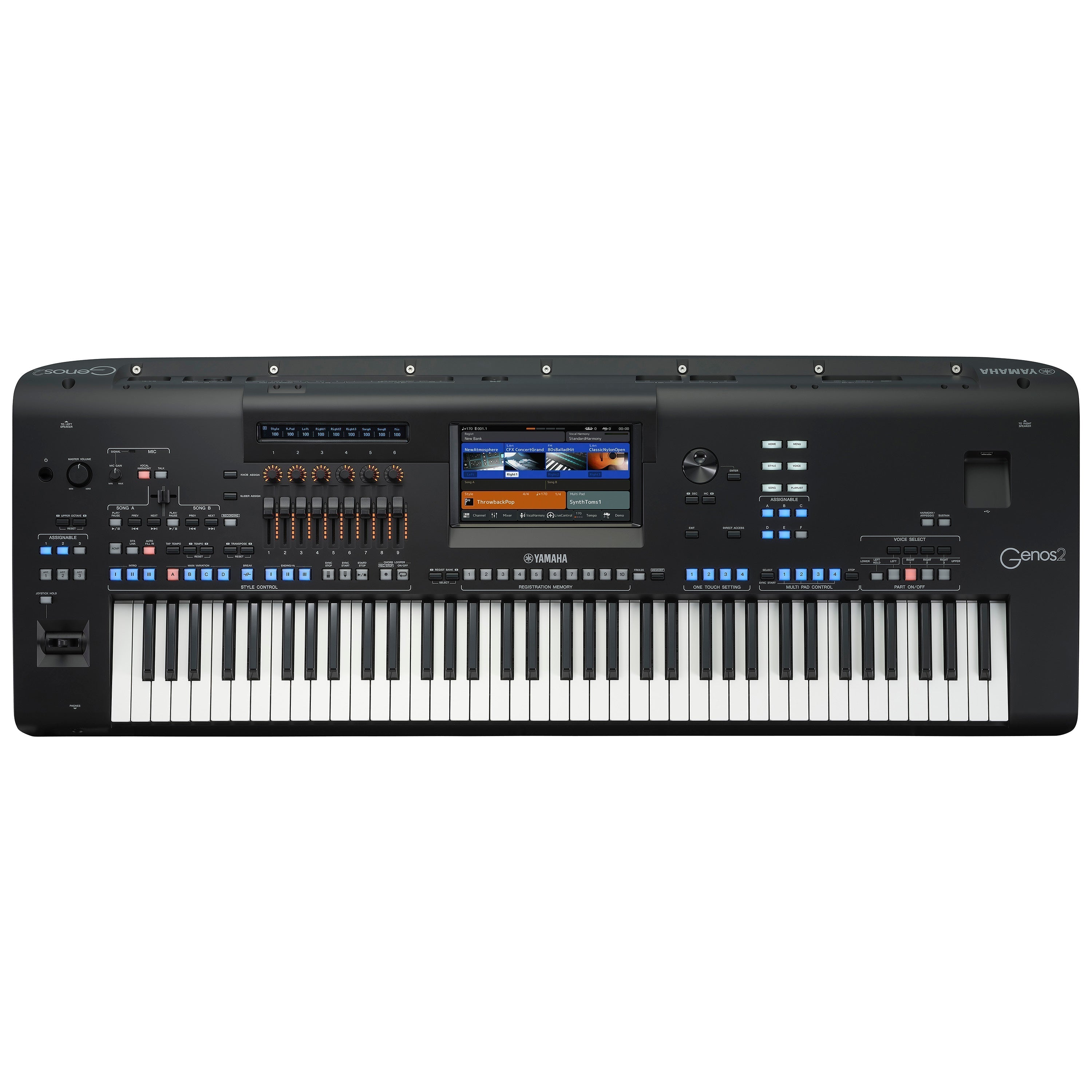 Yamaha Genos2 76-key Arranger Workstation Keyboard COMPLETE STAGE BUNDLE