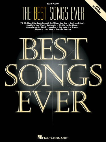 the best songs ever - easy piano songbook